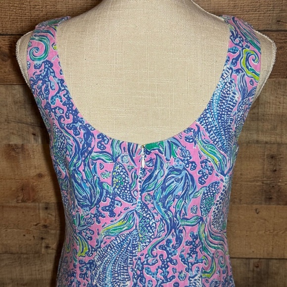 NWT Lilly Pulitzer Maurina Linen Shift Dress in Lilac Rose We Mermaid It size 4 - Picture 9 of 14